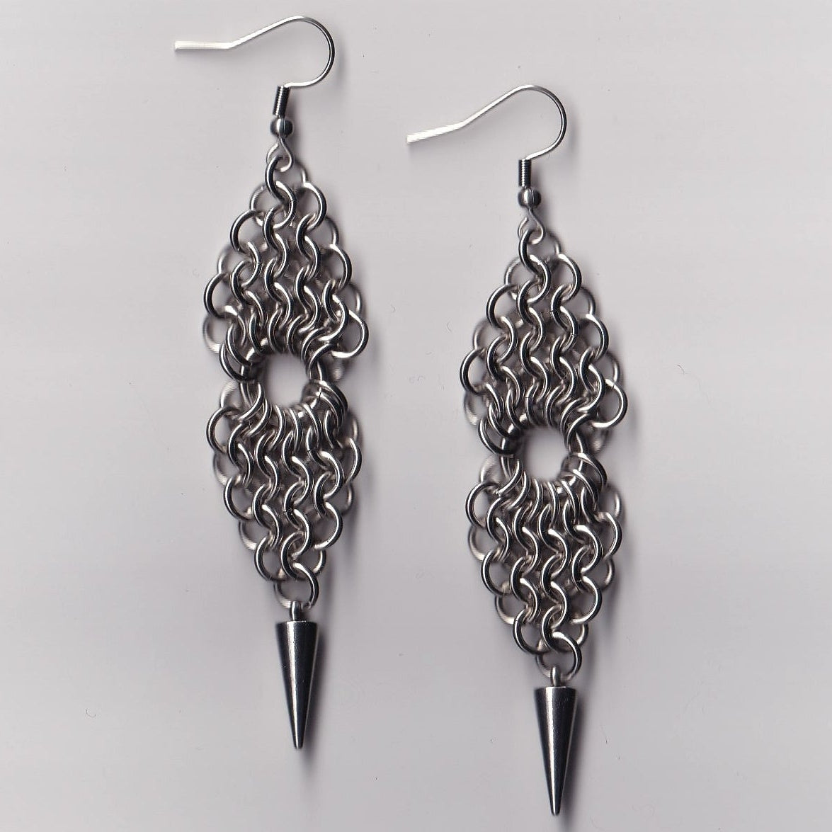 the double european spike earrings