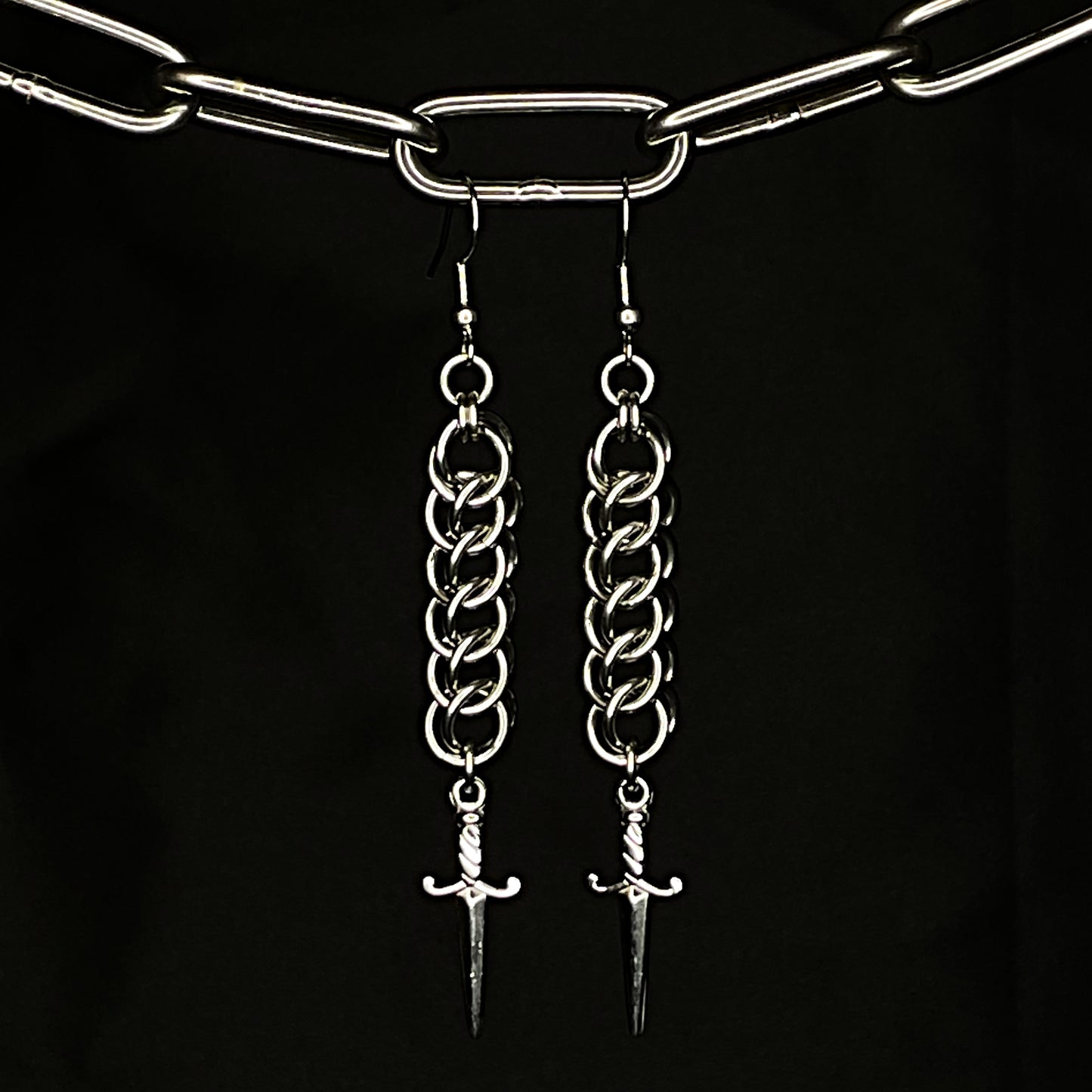 half persian dagger earrings