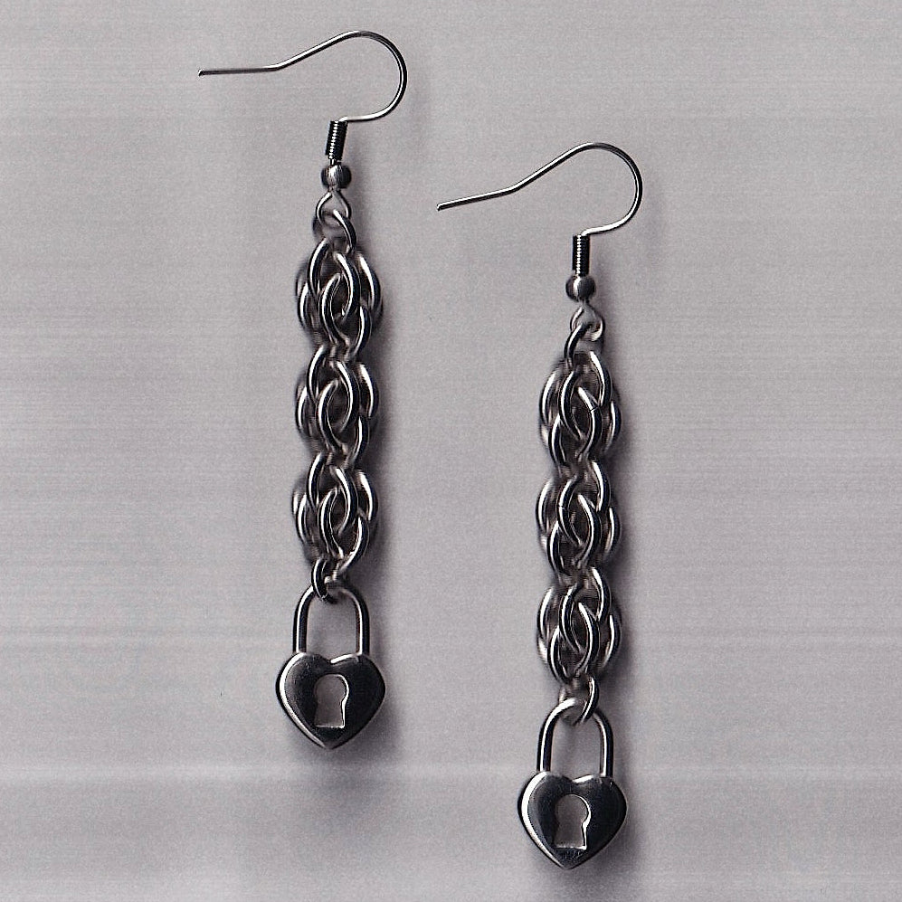 the sweetpea padlock earrings