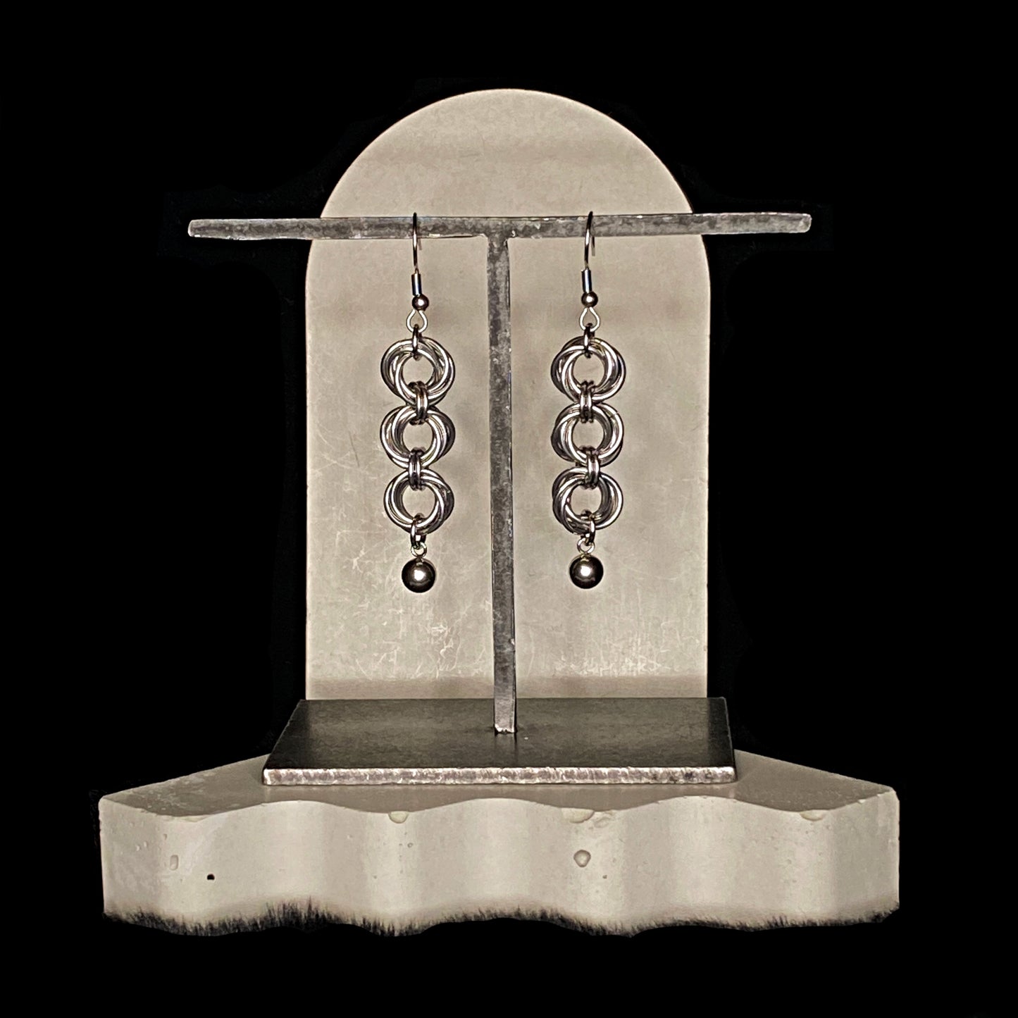 the triple mobius ball earrings