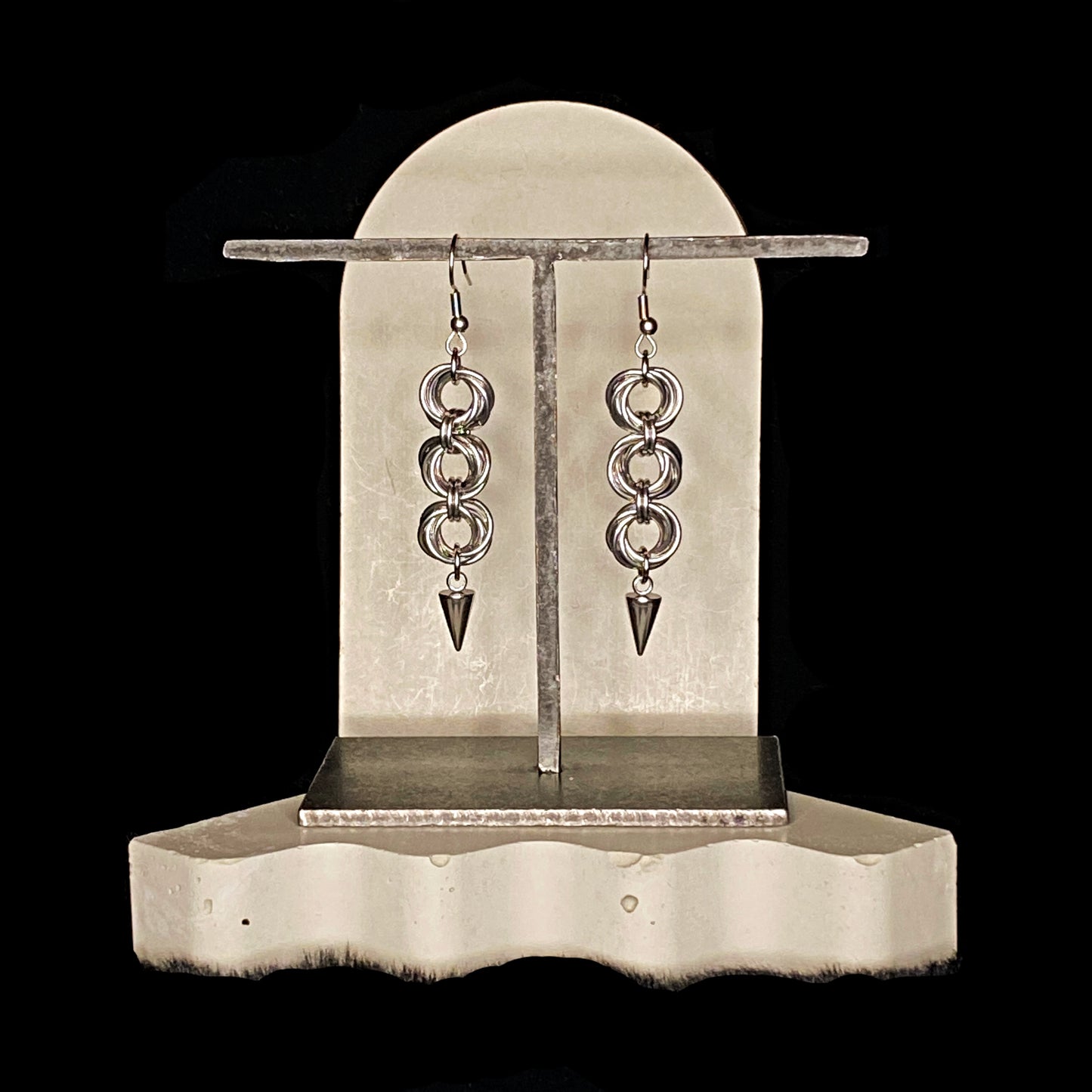 the triple mobius spike earrings