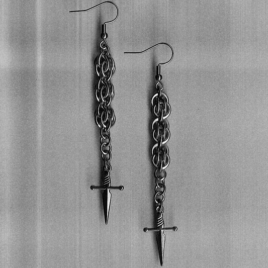 the sweet pea dagger earrings