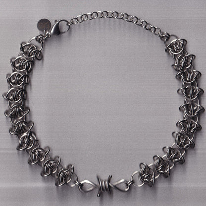 the barbed wire charm choker