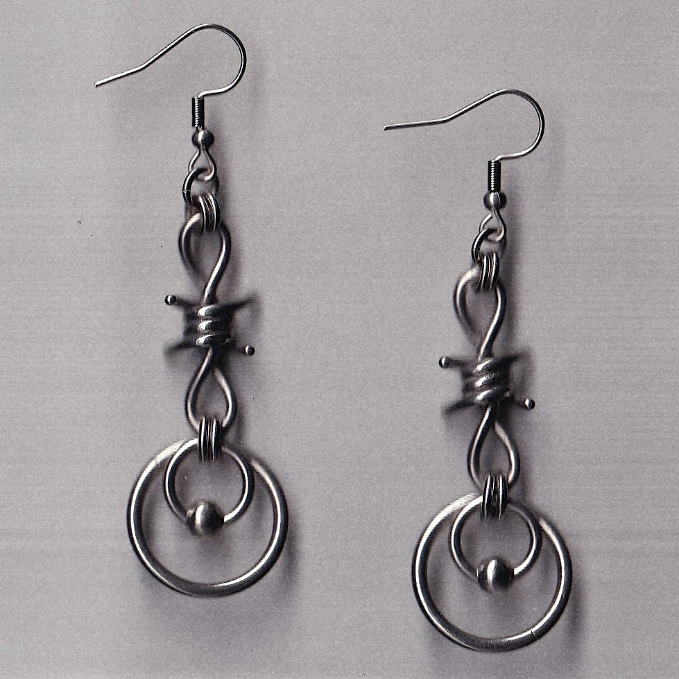 the barbed wire charm earrings