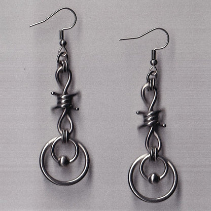 the barbed wire charm earrings