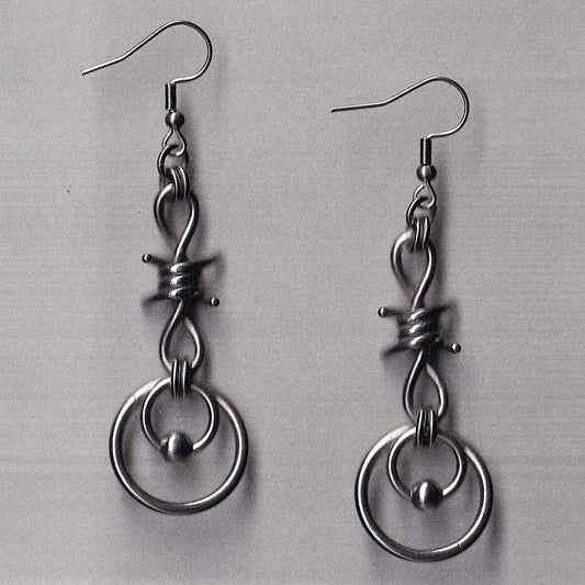 the barbed wire charm earrings