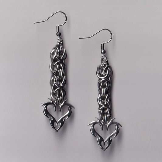 the byzantine heart earrings