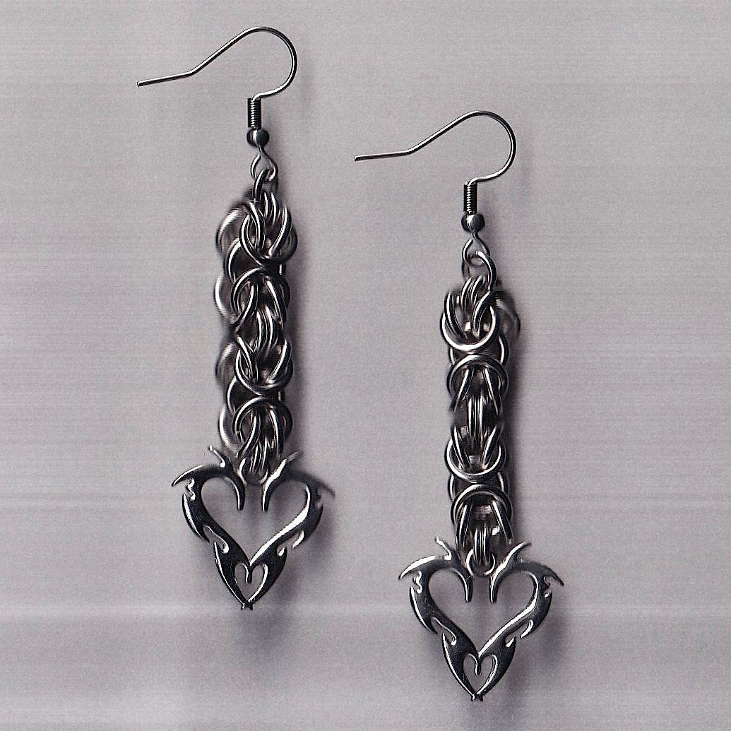 the byzantine heart earrings