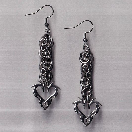 the byzantine heart earrings