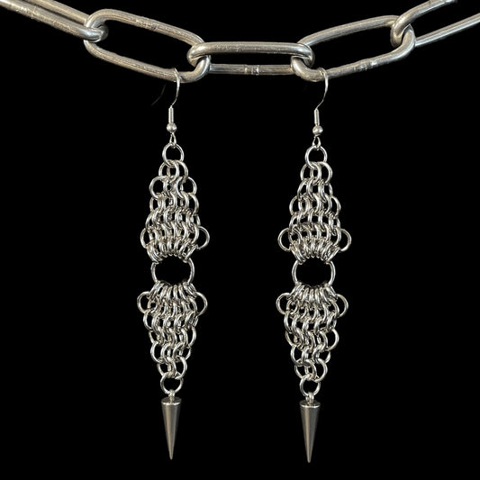 the double european spike earrings