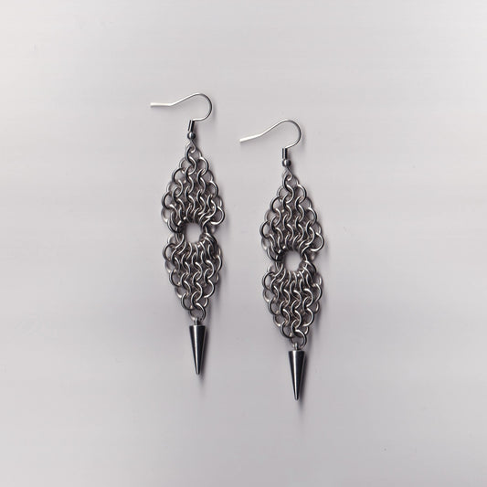 the double european spike earrings