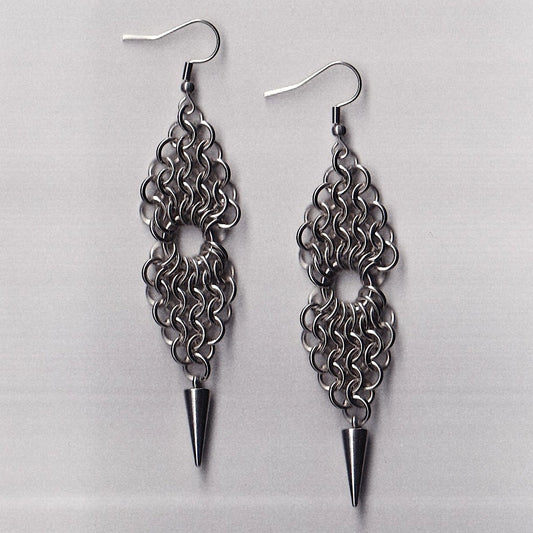 the double european spike earrings