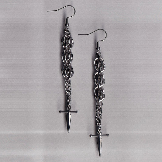 the sweet pea dagger earrings