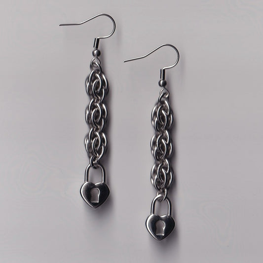 the sweetpea padlock earrings