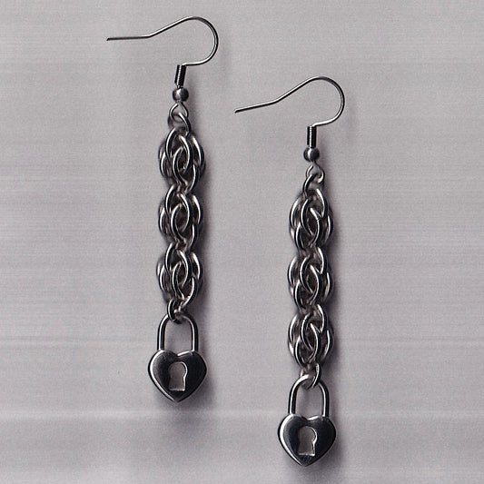 the sweetpea padlock earrings